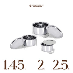 Stainless Steel Patila/Tope/Tasla with Capsulated Induction bottom and SS Lid.