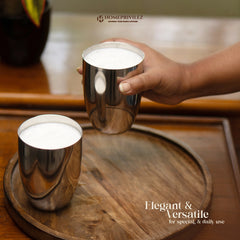 Rajwada Plain Steel Glass (Set of 6)