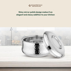 Stainless Steel Hammered Casserole