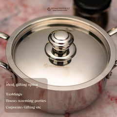 Stainless Steel Triply Stock Pot/Biryani Pot with SS Lid