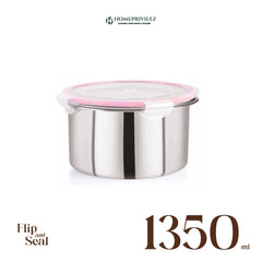 "Flip & Seal" Stainless Steel Airtight Storage Container