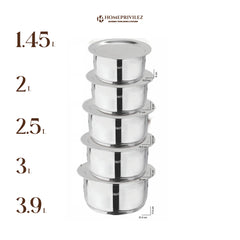 Stainless Steel Patila/Tope/Tasla with Capsulated Induction bottom and SS Lid.
