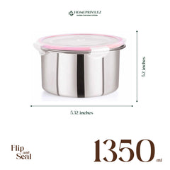 "Flip & Seal" Stainless Steel Airtight Storage Container