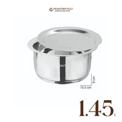 Stainless Steel Patila/Tope/Tasla with Capsulated Induction bottom and SS Lid.