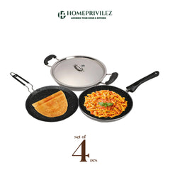 Non-stick Induction Cookware Set with 5-layer Granite coating (set of 3)