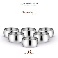 Rajwada Silver Stainless Steel Katori (Set of 6 pcs)