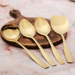 "Matiz" PVD Gold-Stainless Steel Serving Spoon (Set of 4 pcs)