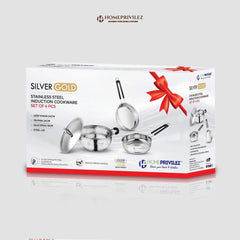 Stainless Steel Cookware Set with Capsulated Induction Bottom (Set of 3)