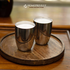 Rajwada Plain Steel Glass (Set of 6)