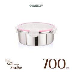 "Flip & Seal" Stainless Steel Airtight Flat Storage Container