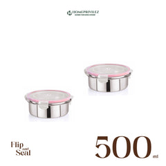 "Flip & Seal" Stainless Steel Air Tight Storage Container - Set of 2