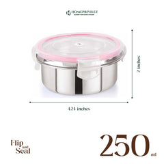 "Flip & Seal" Stainless Steel Airtight Storage Container