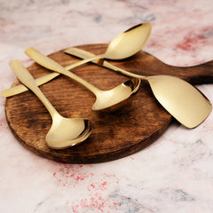 "Matiz" PVD Gold-Stainless Steel Serving Spoon (Set of 4 pcs)