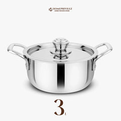 Stainless Steel Triply Stock Pot/Biryani Pot with SS Lid