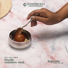 Rajwada Silver Stainless Steel Katori (Set of 6 pcs)