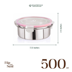 "Flip & Seal" Stainless Steel Air Tight Storage Container - Set of 2