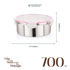 "Flip & Seal" Stainless Steel Airtight Flat Storage Container
