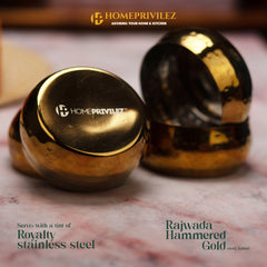 Rajwada Hammered Gold Stainless Steel Katori (Set of 6 pcs)