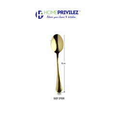 Aster Stainless Steel PVD Gold Cutlery with Wooden Base (set of 24 pcs)