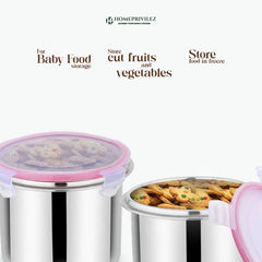 "Flip & Seal" Stainless Steel Airtight Flat Storage Container (Set of 2)