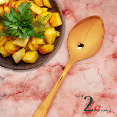 "Matiz" PVD Gold-Stainless Steel Serving Spoon (Set of 4 pcs)