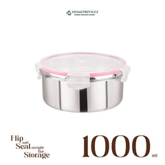 "Flip & Seal" Stainless Steel Airtight Flat Storage Container