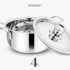 Stainless Steel Triply Stock Pot/Biryani Pot with SS Lid