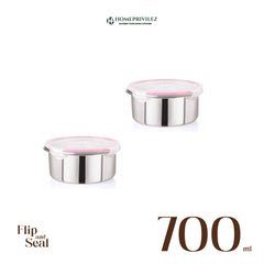 "Flip & Seal" Stainless Steel Air Tight Storage Container - Set of 2