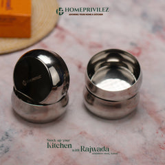 Rajwada Silver Stainless Steel Katori (Set of 6 pcs)