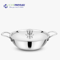 Stainless Steel Triply Kadhai with SS Lid