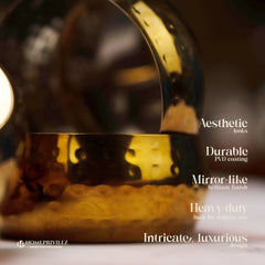 Rajwada Hammered Gold Stainless Steel Katori (Set of 6 pcs)