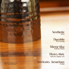 Rajwada Hammered Steel Glass - Silver (Set of 6)
