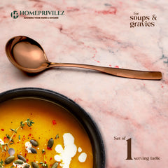 "Athens" Rose Gold-Stainless Steel Serving Spoon (Set of 4pcs)