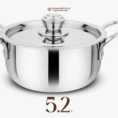 Stainless Steel Triply Stock Pot/Biryani Pot with SS Lid