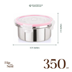 "Flip & Seal" Stainless Steel Airtight Storage Container