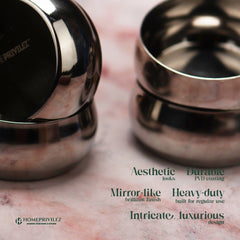 Rajwada Silver Stainless Steel Katori (Set of 6 pcs)