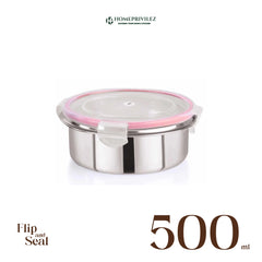 "Flip & Seal" Stainless Steel Airtight Storage Container