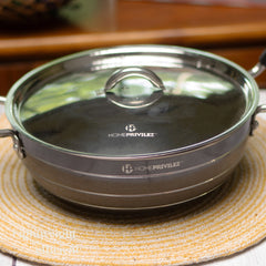 Non-Stick Induction Kadhai (5-layer granite coating) with SS Lid