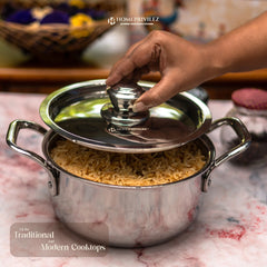 Stainless Steel Triply Stock Pot/Biryani Pot with SS Lid