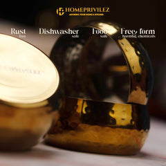 Rajwada Hammered Gold Stainless Steel Katori (Set of 6 pcs)