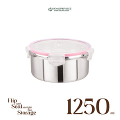 "Flip & Seal" Stainless Steel Airtight Flat Storage Container
