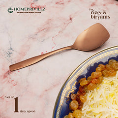 "Athens" Rose Gold-Stainless Steel Serving Spoon (Set of 4pcs)