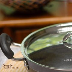 Non-Stick Induction Kadhai (5-layer granite coating) with SS Lid