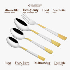 Luna Cutlery with Wooden Stand (Set of 24 pcs)