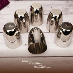 Rajwada Plain Steel Glass (Set of 6)