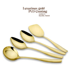"Matiz" PVD Gold-Stainless Steel Serving Spoon (Set of 4 pcs)
