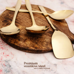 "Matiz" PVD Gold-Stainless Steel Serving Spoon (Set of 4 pcs)