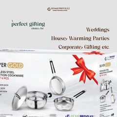 Stainless Steel Cookware Set with Capsulated Induction Bottom (Set of 3)