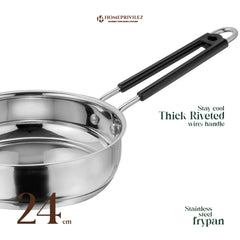 Stainless Steel Frypan with Capsulated Induction Bottom
