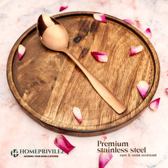 "Athens" Rose Gold-Stainless Steel Serving Spoon (Set of 4pcs)
